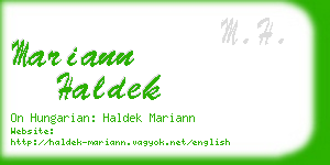 mariann haldek business card